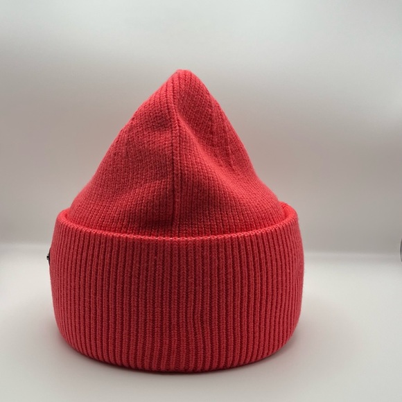 NEW knitted cuffed beanie Hat (Red-Orange) - Picture 2 of 6